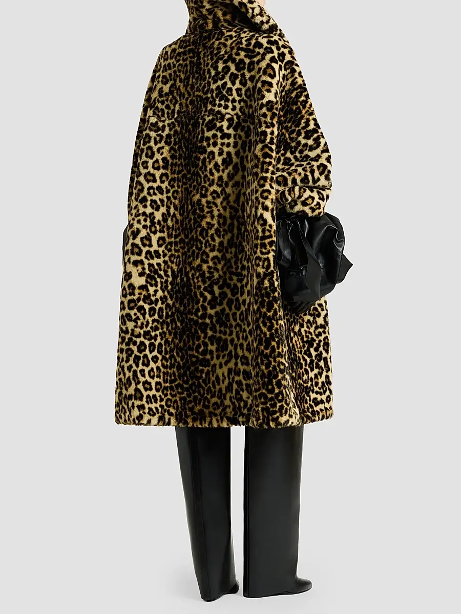 Givenchy Women's Long Coat in Leopard Print - Beige Camel | Thumbnail 8 Givenchy Women's Long Coat in Leopard Print - Beige Camel | Thumbnail 8