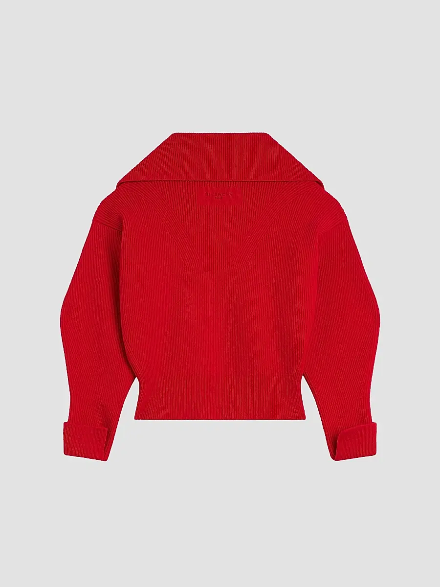 Givenchy Women's Zipped Cardigan in Wool and Cashmere - Red | Thumbnail 3 Givenchy Women's Zipped Cardigan in Wool and Cashmere - Red | Thumbnail 3