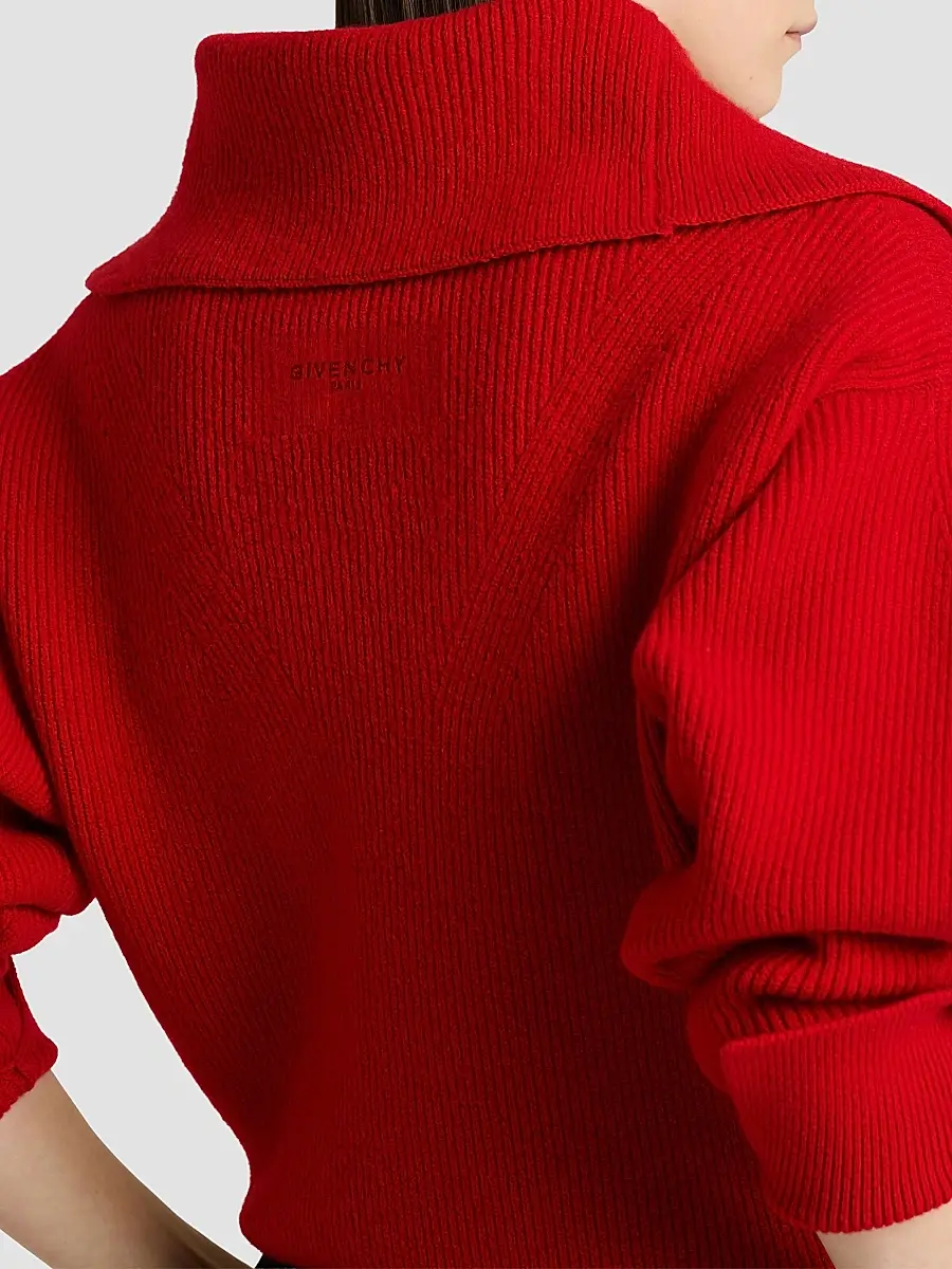 Givenchy Women's Zipped Cardigan in Wool and Cashmere - Red | Thumbnail 6 Givenchy Women's Zipped Cardigan in Wool and Cashmere - Red | Thumbnail 6