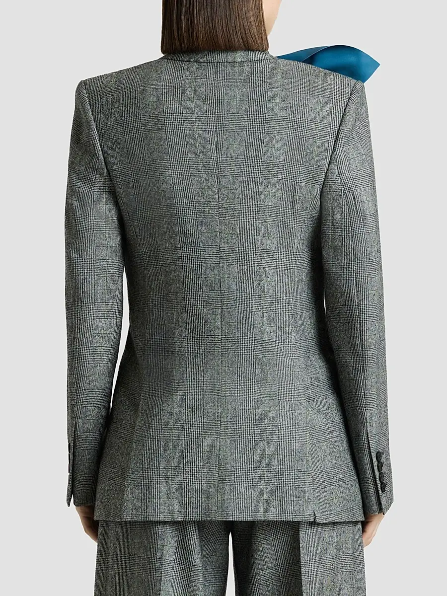 Givenchy Women's Double-Breasted Checked Jacket in Flannel | Thumbnail 7 Givenchy Women's Double-Breasted Checked Jacket in Flannel | Thumbnail 7