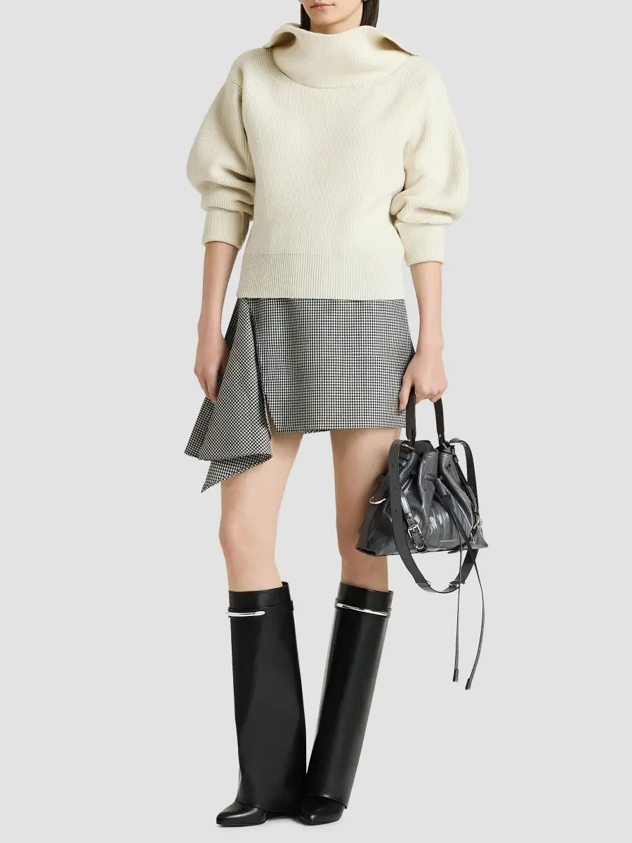 Givenchy Women's Slashed Sweater in Wool and Cashmere - Ivory | Thumbnail 2 Givenchy Women's Slashed Sweater in Wool and Cashmere - Ivory | Thumbnail 2