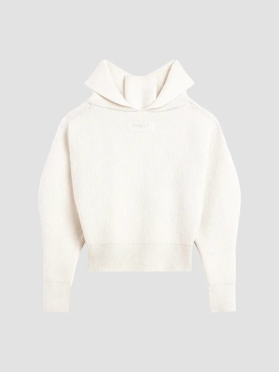 Givenchy Women's Slashed Sweater in Wool and Cashmere - Ivory | Thumbnail 3 Givenchy Women's Slashed Sweater in Wool and Cashmere - Ivory | Thumbnail 3