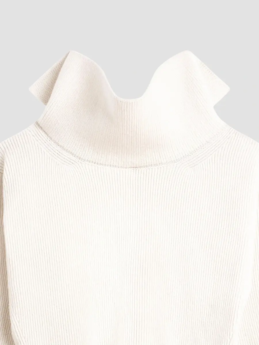 Givenchy Women's Slashed Sweater in Wool and Cashmere - Ivory | Thumbnail 4 Givenchy Women's Slashed Sweater in Wool and Cashmere - Ivory | Thumbnail 4