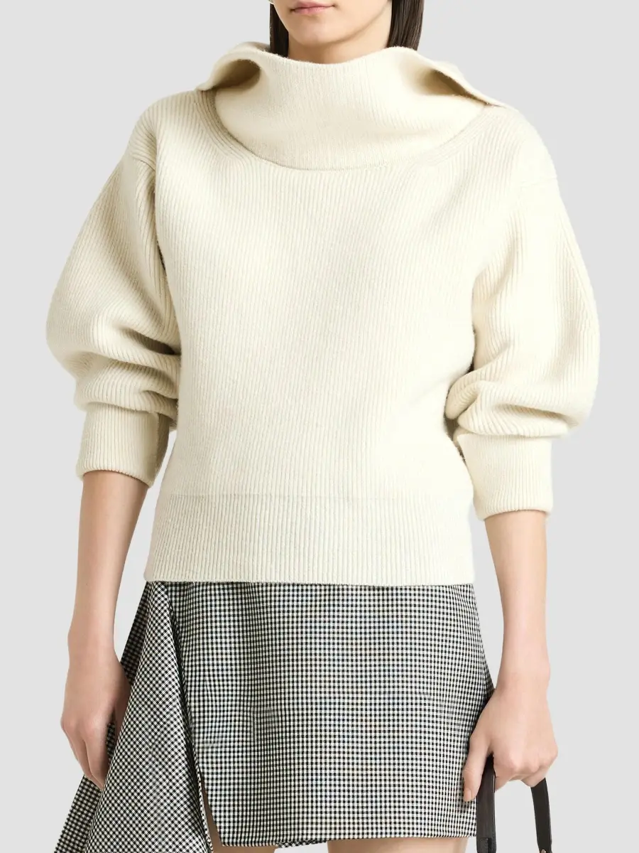 Givenchy Women's Slashed Sweater in Wool and Cashmere - Ivory | Thumbnail 6 Givenchy Women's Slashed Sweater in Wool and Cashmere - Ivory | Thumbnail 6