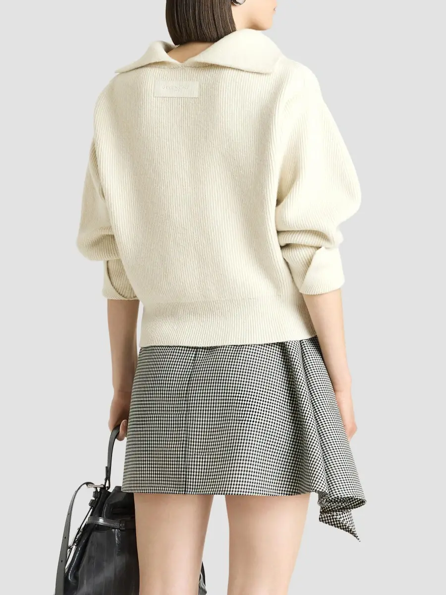 Givenchy Women's Slashed Sweater in Wool and Cashmere - Ivory | Thumbnail 9 Givenchy Women's Slashed Sweater in Wool and Cashmere - Ivory | Thumbnail 9