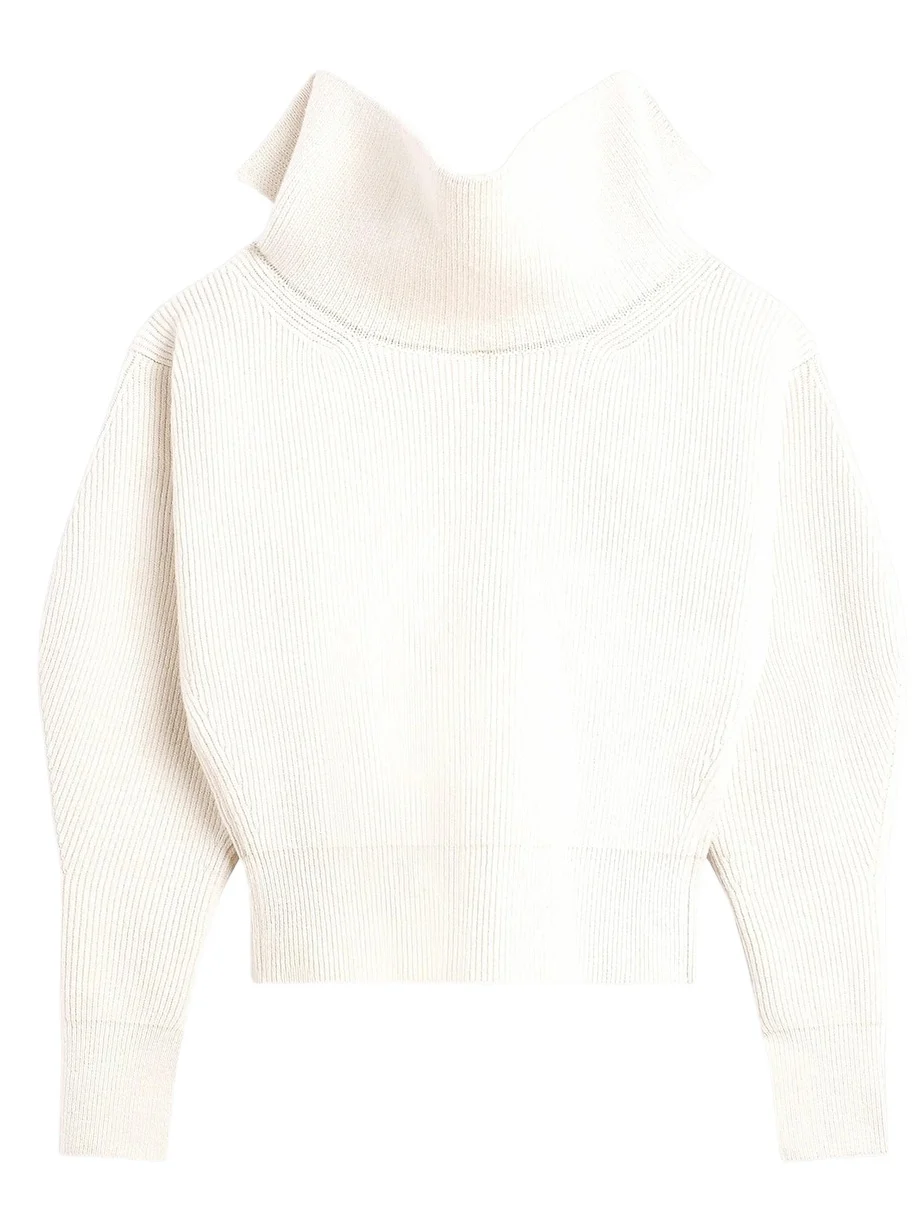 Givenchy Women's Slashed Sweater in Wool and Cashmere - Ivory