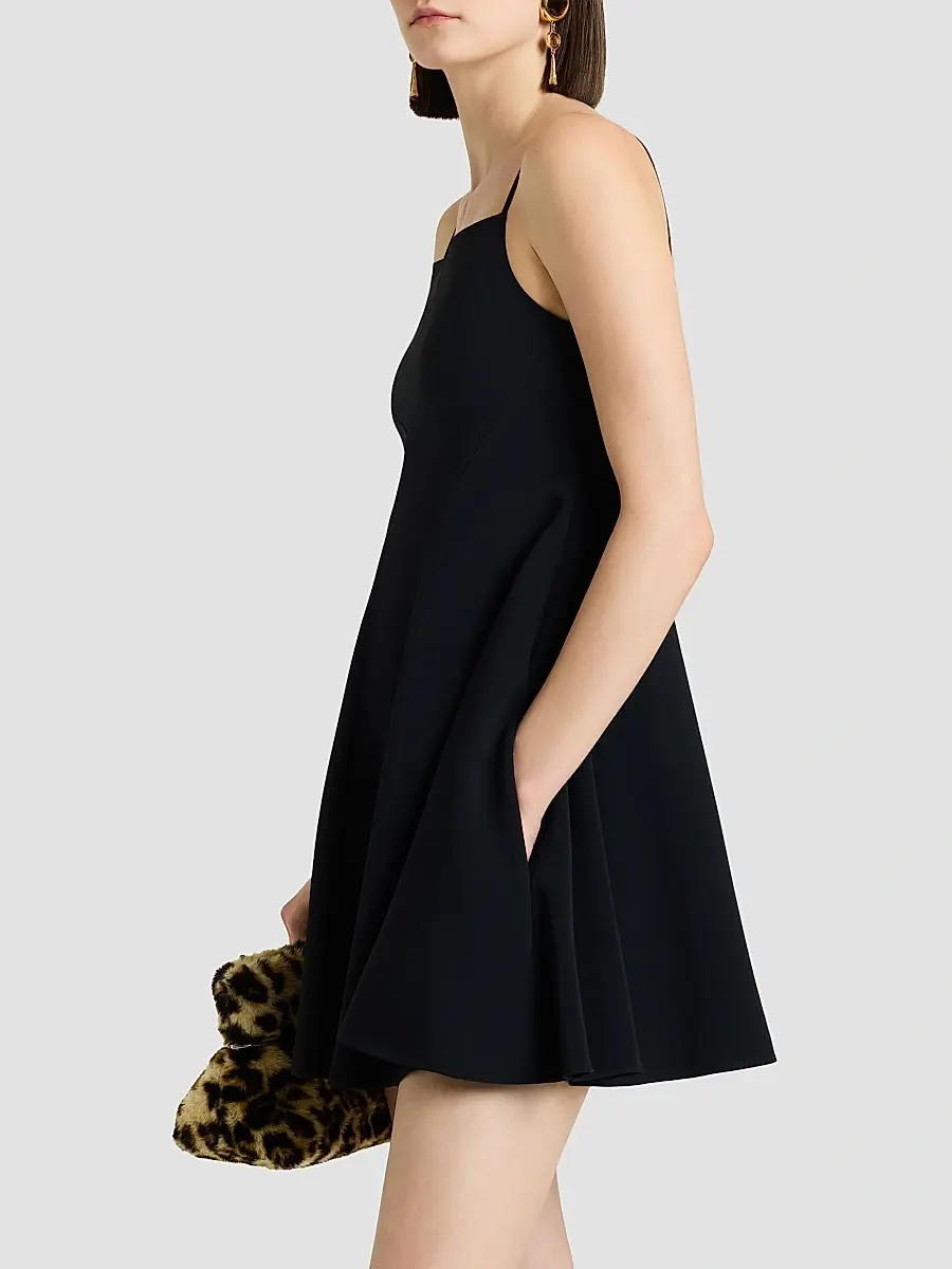 Givenchy Women's Sliced Mini Dress in Crepe Cady - Black | Thumbnail 6 Givenchy Women's Sliced Mini Dress in Crepe Cady - Black | Thumbnail 6