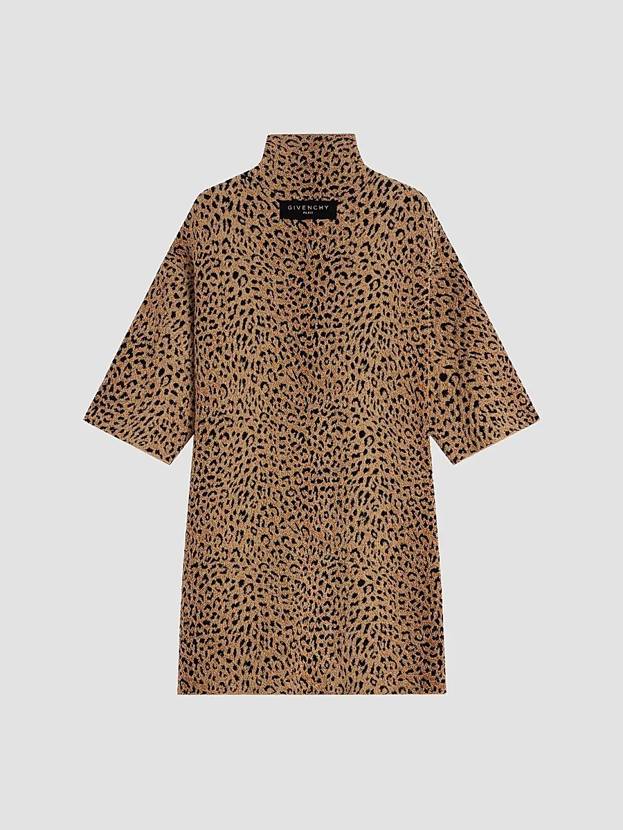 Givenchy Women's Mini Dress in Leopard Jacquard - Brown | Thumbnail 3 Givenchy Women's Mini Dress in Leopard Jacquard - Brown | Thumbnail 3