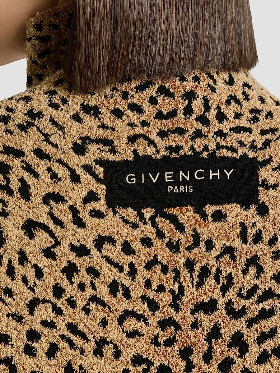 Givenchy Women's Mini Dress in Leopard Jacquard - Brown | Thumbnail 6 Givenchy Women's Mini Dress in Leopard Jacquard - Brown | Thumbnail 6