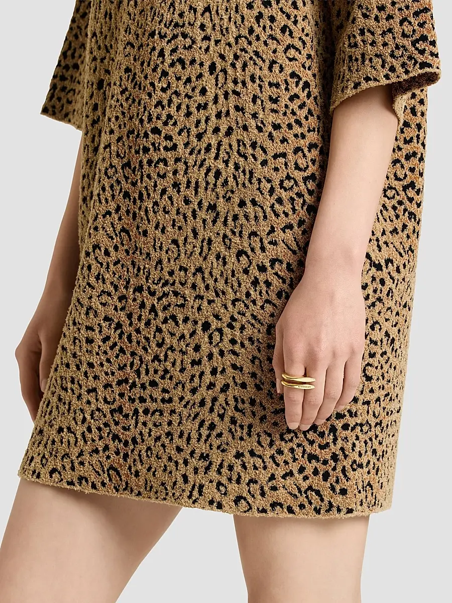 Givenchy Women's Mini Dress in Leopard Jacquard - Brown | Thumbnail 7 Givenchy Women's Mini Dress in Leopard Jacquard - Brown | Thumbnail 7