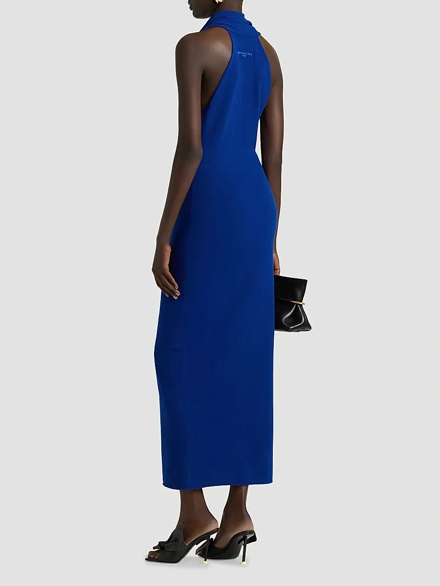 Givenchy Women's Long Draped Dress in Wool | Thumbnail 4