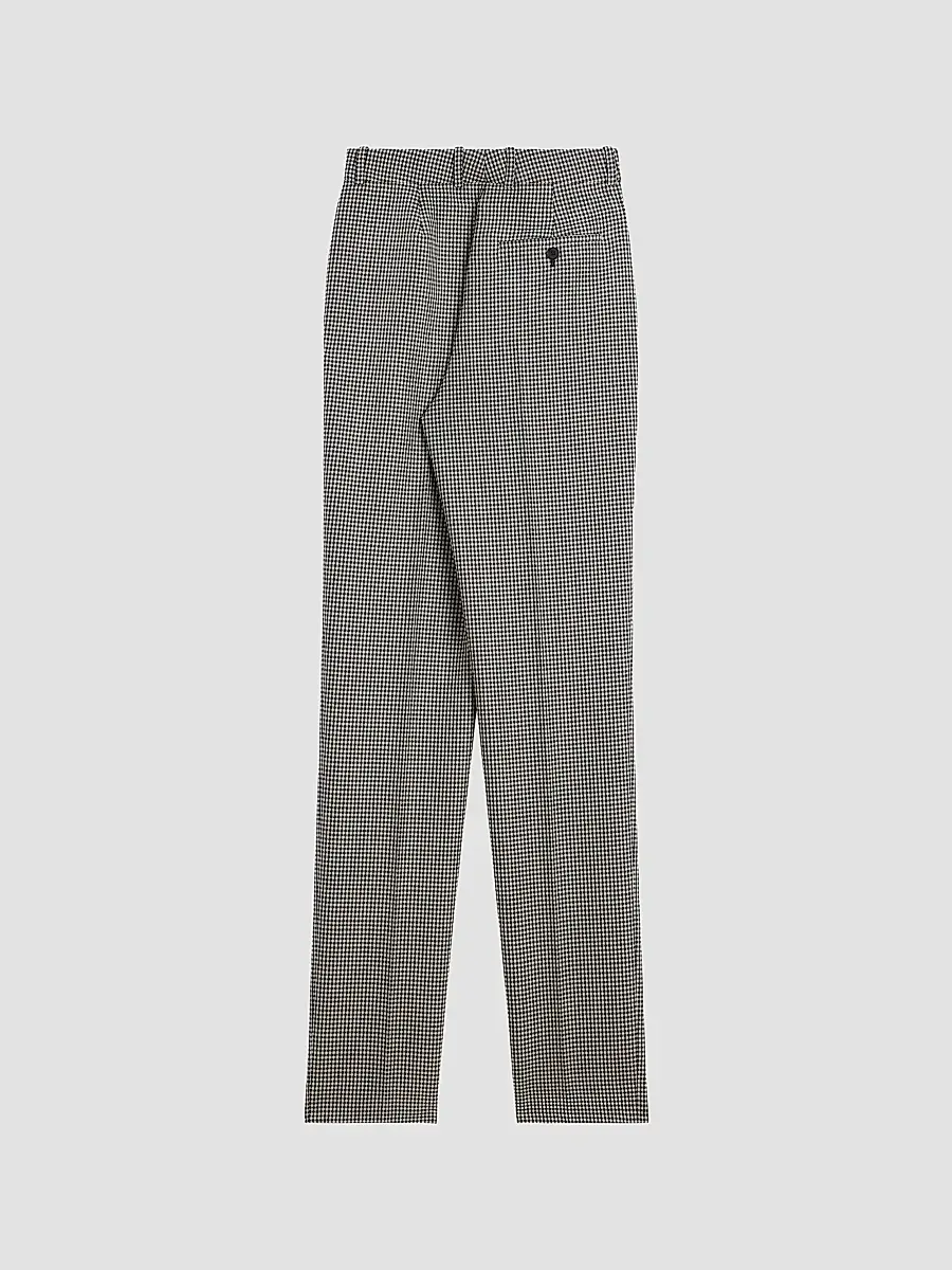 Givenchy Women's Cigarette Pants in Houndstooth Wool and Mohair - Black White | Thumbnail 2