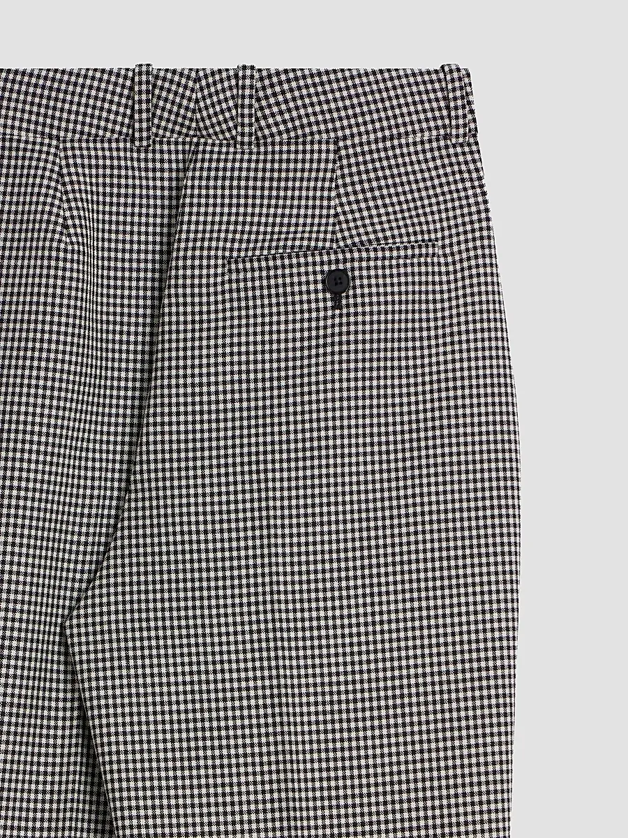 Givenchy Women's Cigarette Pants in Houndstooth Wool and Mohair - Black White | Thumbnail 4