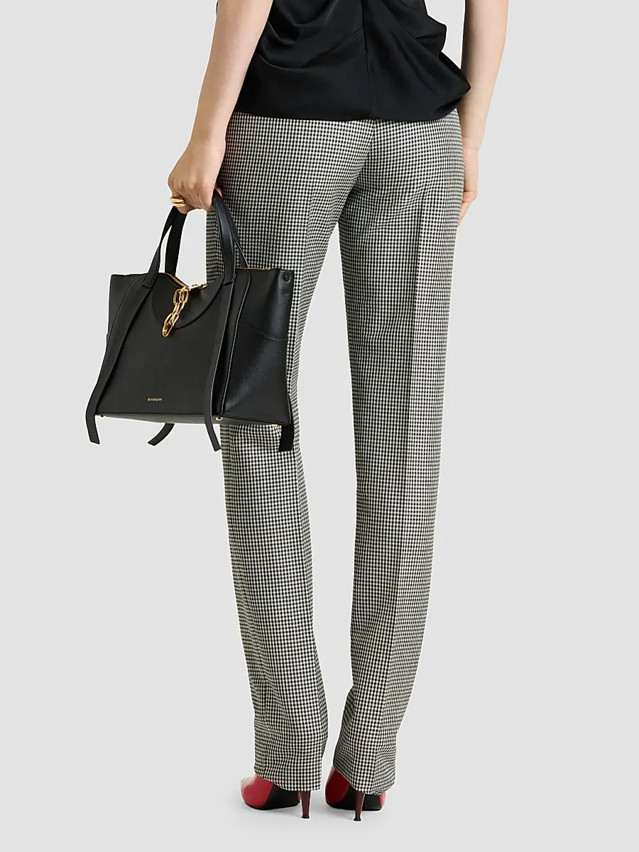 Givenchy Women's Cigarette Pants in Houndstooth Wool and Mohair - Black White | Thumbnail 6