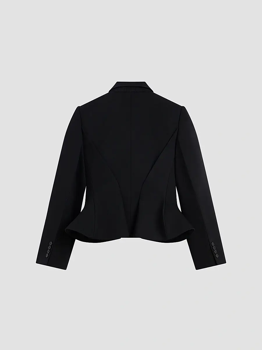 Givenchy Women's Pinch Double-Breasted Jacket in Wool - Black | Thumbnail 2