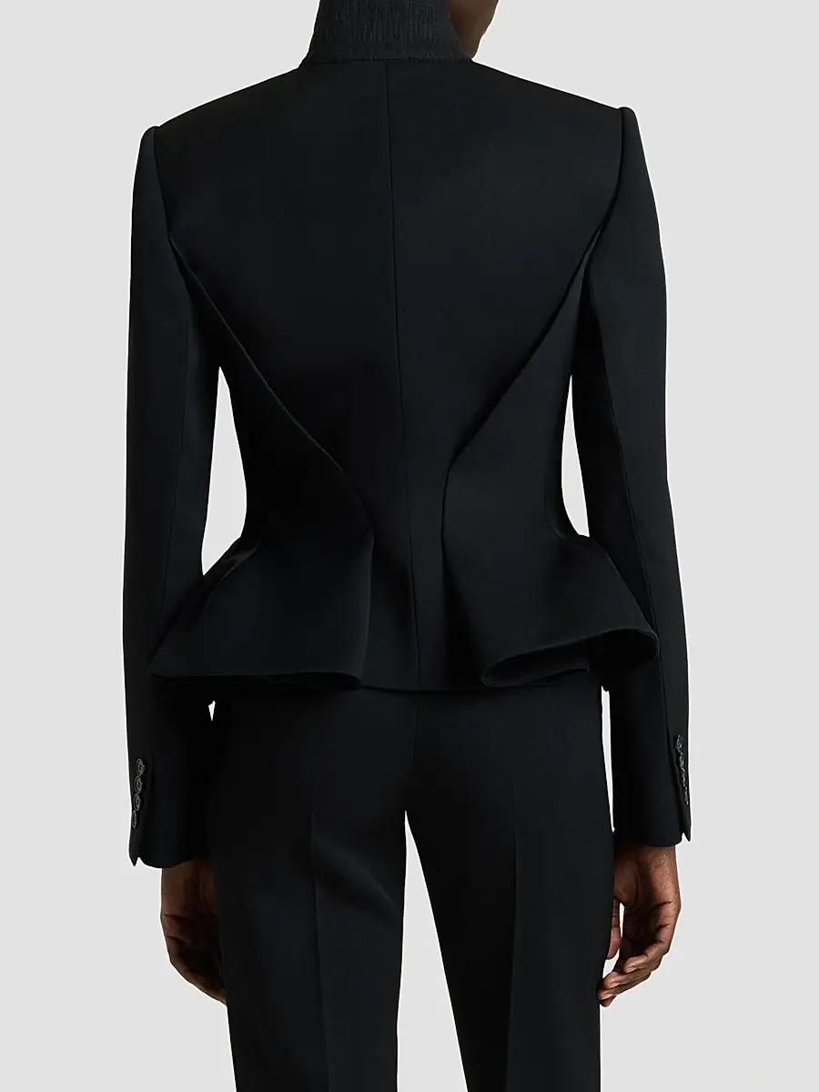 Givenchy Women's Pinch Double-Breasted Jacket in Wool - Black | Thumbnail 4