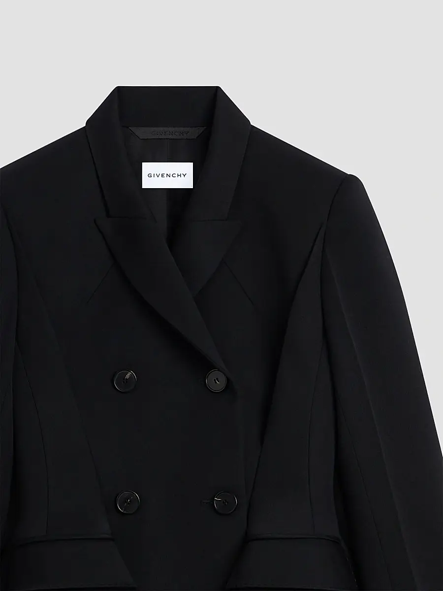 Givenchy Women's Pinch Double-Breasted Jacket in Wool - Black | Thumbnail 6
