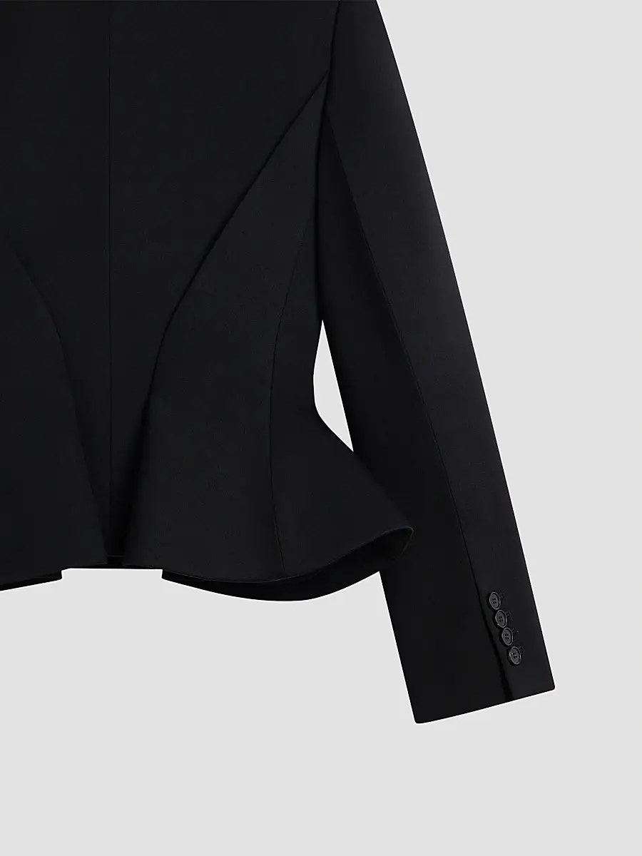 Givenchy Women's Pinch Double-Breasted Jacket in Wool - Black | Thumbnail 7