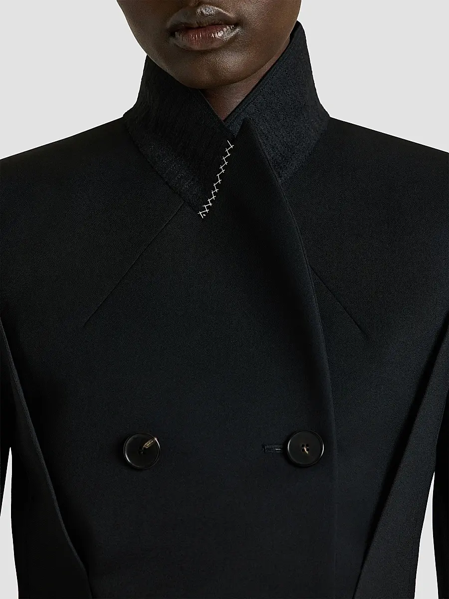 Givenchy Women's Pinch Double-Breasted Jacket in Wool - Black | Thumbnail 8
