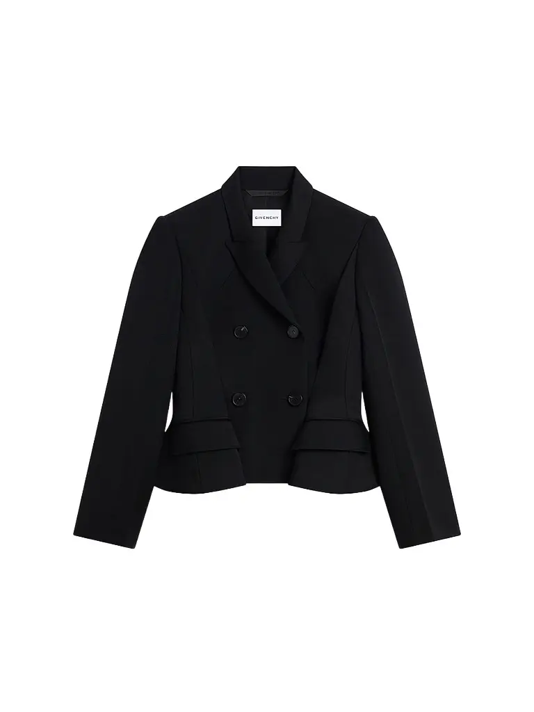 Women's Pinch Double-Breasted Jacket in Wool - Black Women's Pinch Double-Breasted Jacket in Wool - Black
