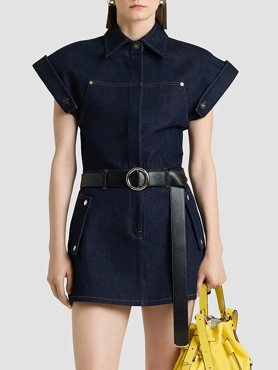 Givenchy Women's Mini Dress in Raw Denim - Dark Blue | Thumbnail 4 Givenchy Women's Mini Dress in Raw Denim - Dark Blue | Thumbnail 4