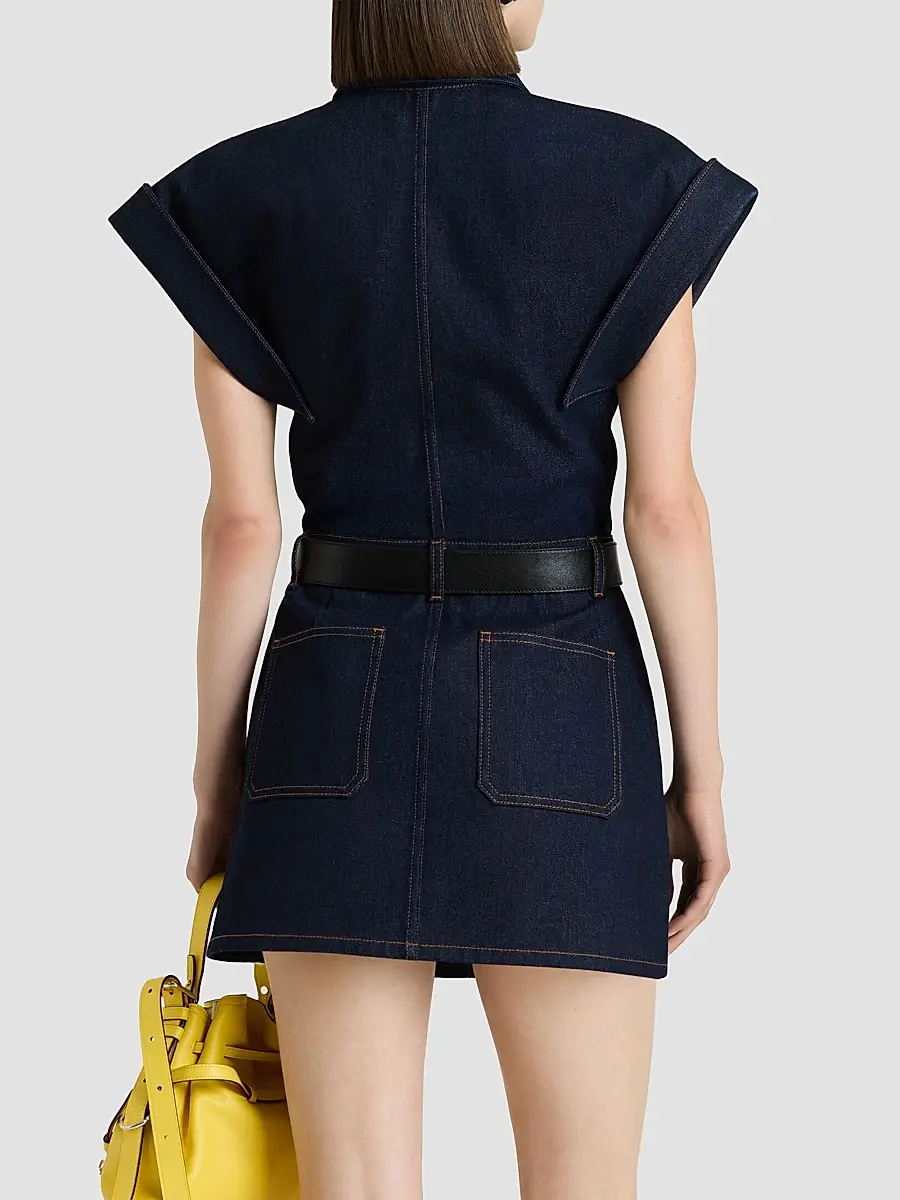 Givenchy Women's Mini Dress in Raw Denim - Dark Blue | Thumbnail 5 Givenchy Women's Mini Dress in Raw Denim - Dark Blue | Thumbnail 5