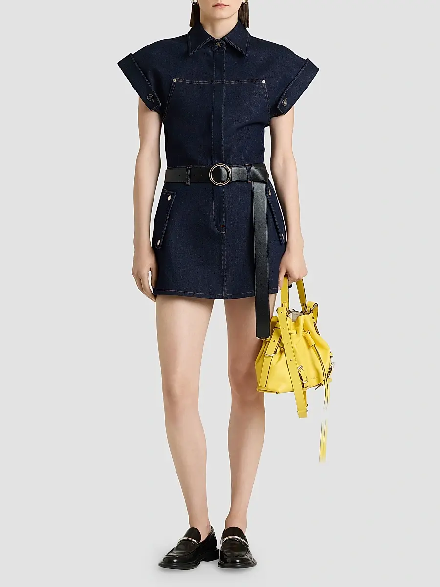Givenchy Women's Mini Dress in Raw Denim - Dark Blue | Thumbnail 7 Givenchy Women's Mini Dress in Raw Denim - Dark Blue | Thumbnail 7
