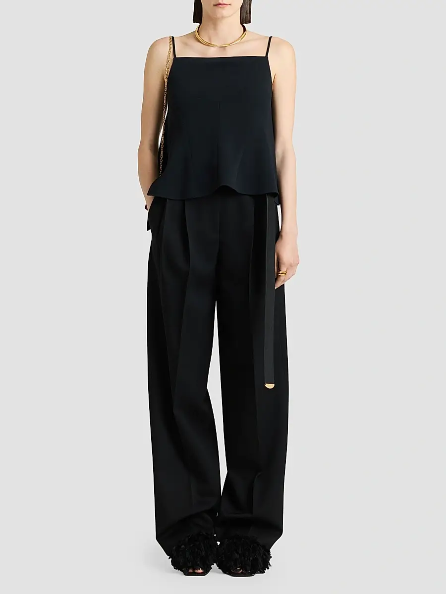 Givenchy Women's Sliced Top in Crepe Cady - Black | Thumbnail 2 Givenchy Women's Sliced Top in Crepe Cady - Black | Thumbnail 2