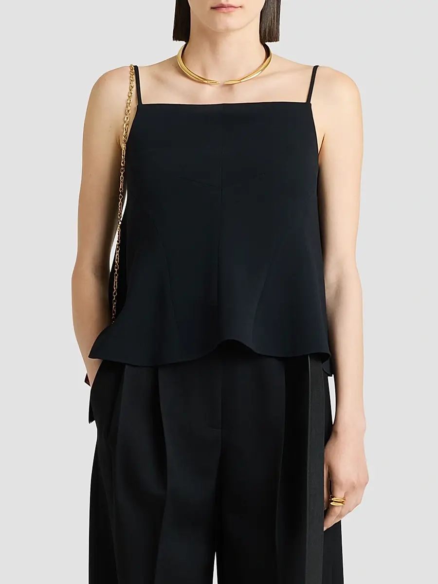 Givenchy Women's Sliced Top in Crepe Cady - Black | Thumbnail 6 Givenchy Women's Sliced Top in Crepe Cady - Black | Thumbnail 6