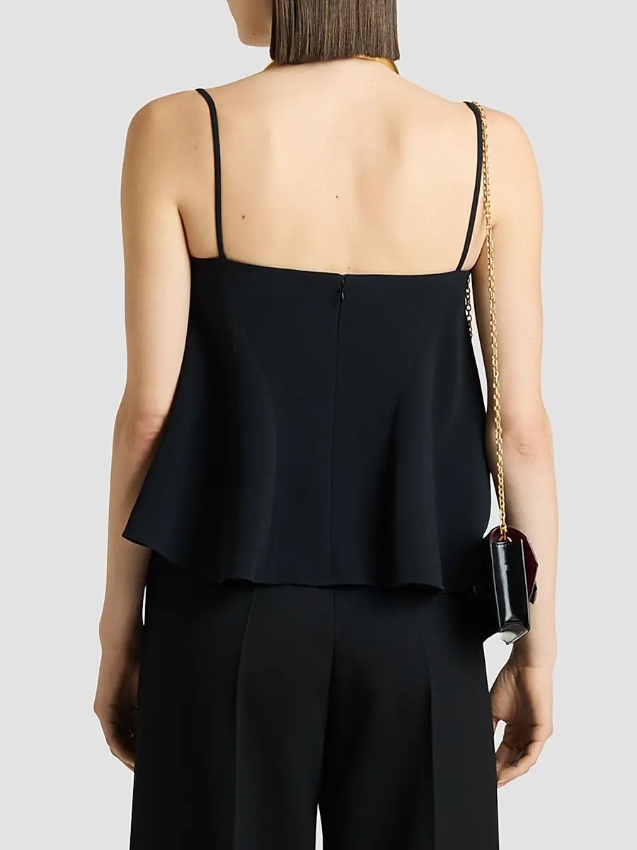 Givenchy Women's Sliced Top in Crepe Cady - Black | Thumbnail 7 Givenchy Women's Sliced Top in Crepe Cady - Black | Thumbnail 7