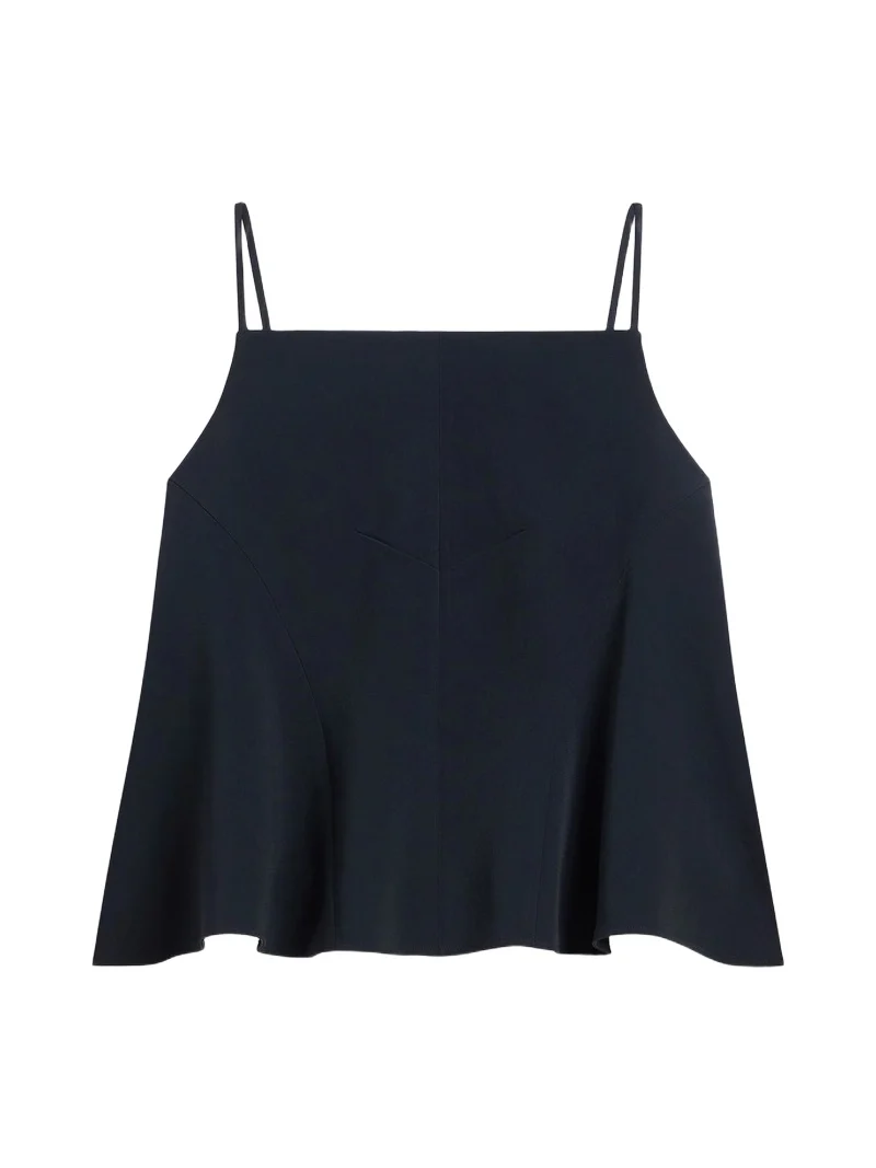 Givenchy Women's Sliced Top in Crepe Cady - Black