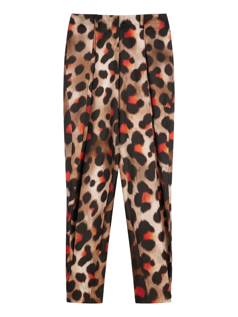 Givenchy Women's Pinch Pants in Silk with Leopard Print - Brown Multi