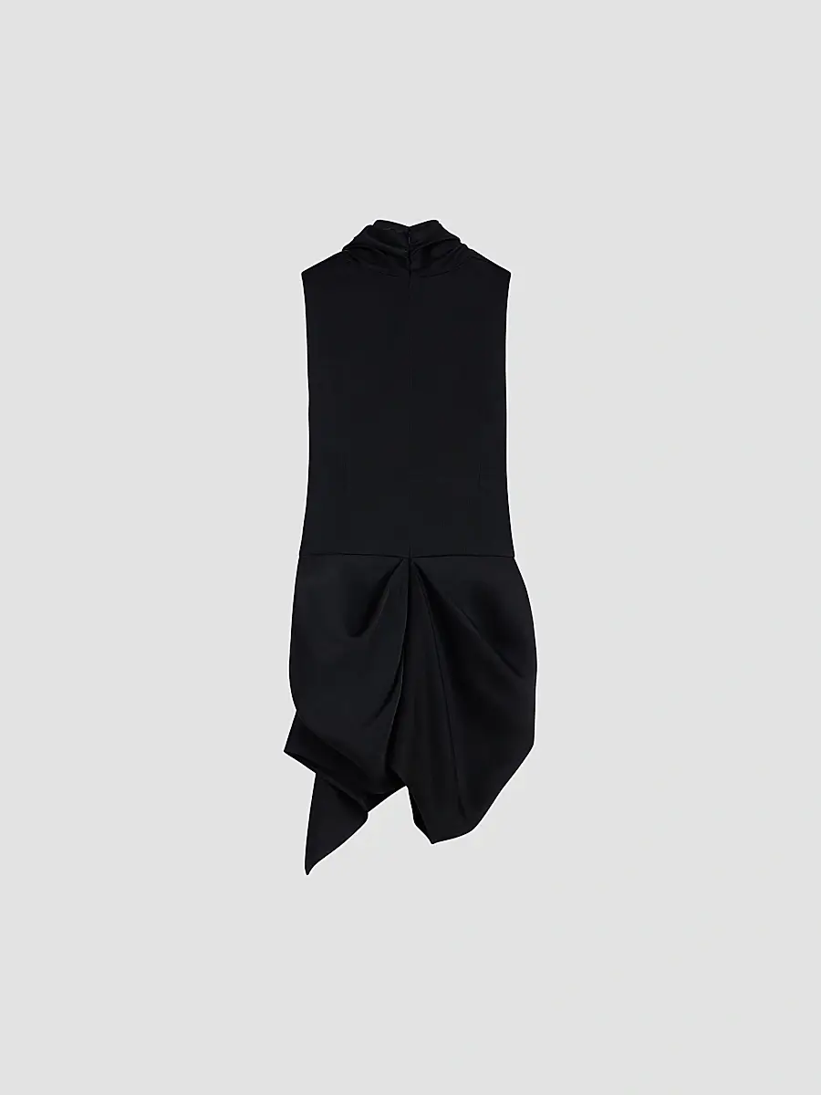 Givenchy Women's Draped Top in Crepe Satin - Black | Thumbnail 3