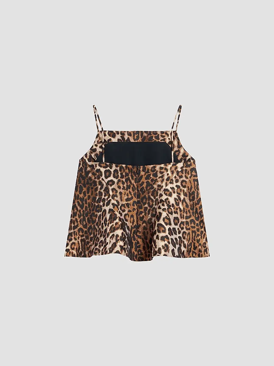 Givenchy Women's Sliced Top in Leopard Jacquard - Brown | Thumbnail 3 Givenchy Women's Sliced Top in Leopard Jacquard - Brown | Thumbnail 3
