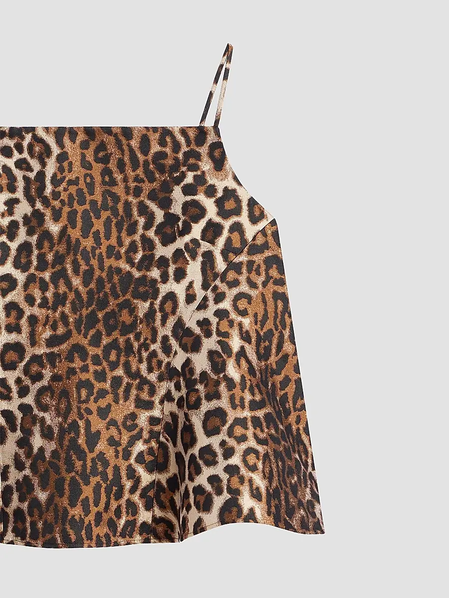 Givenchy Women's Sliced Top in Leopard Jacquard - Brown | Thumbnail 4 Givenchy Women's Sliced Top in Leopard Jacquard - Brown | Thumbnail 4