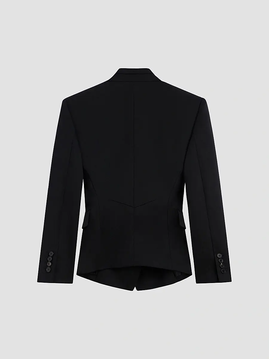 Givenchy Women's Reverse Lapel Blazer in wool - Black | Thumbnail 3