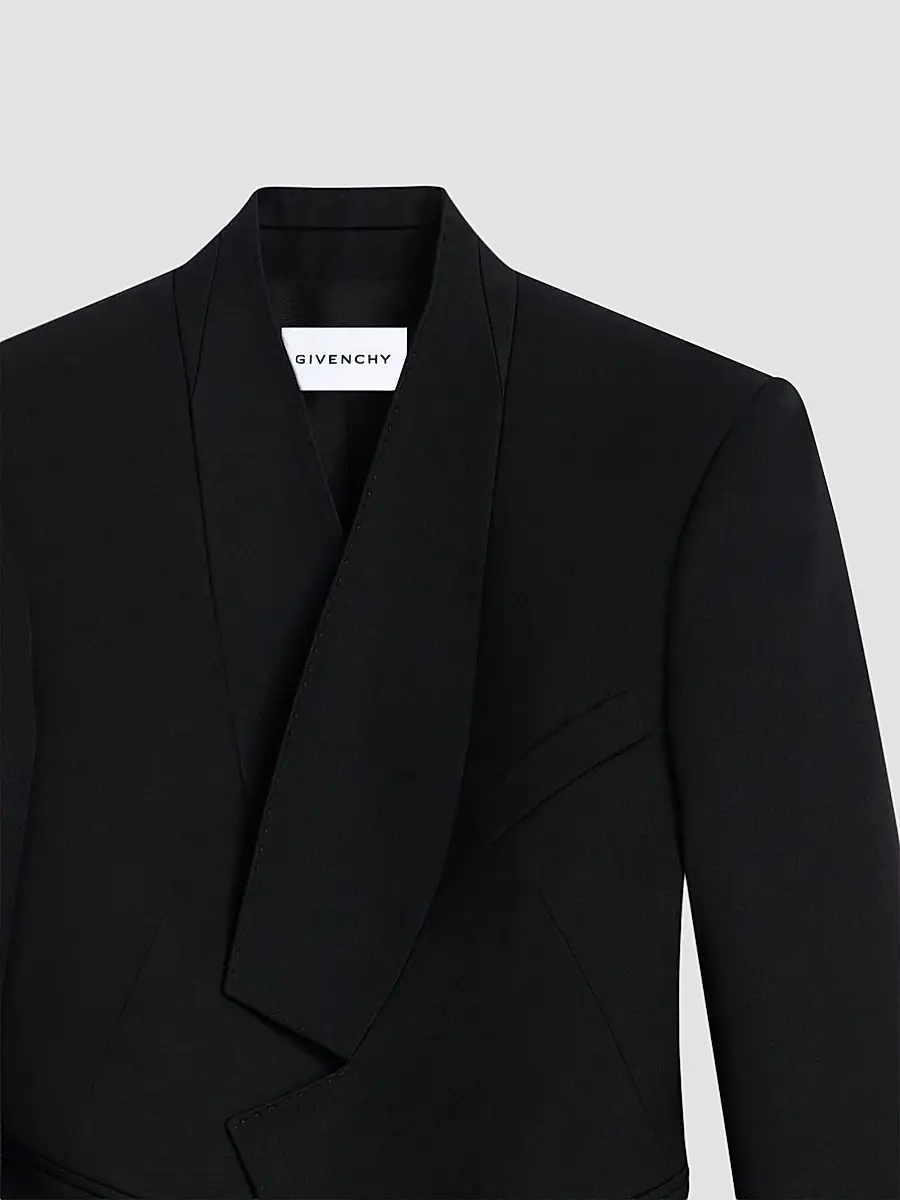 Givenchy Women's Reverse Lapel Blazer in wool - Black | Thumbnail 4