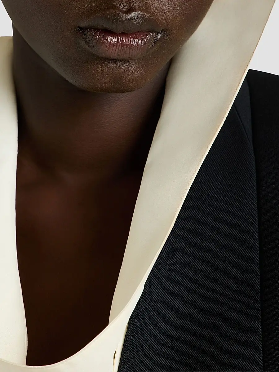 Givenchy Women's Reverse Lapel Blazer in wool - Black | Thumbnail 7