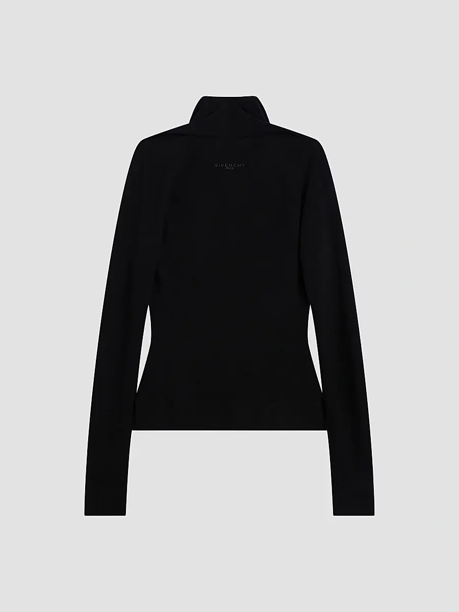 Givenchy Women's Draped Sweater in Wool - Black | Thumbnail 2