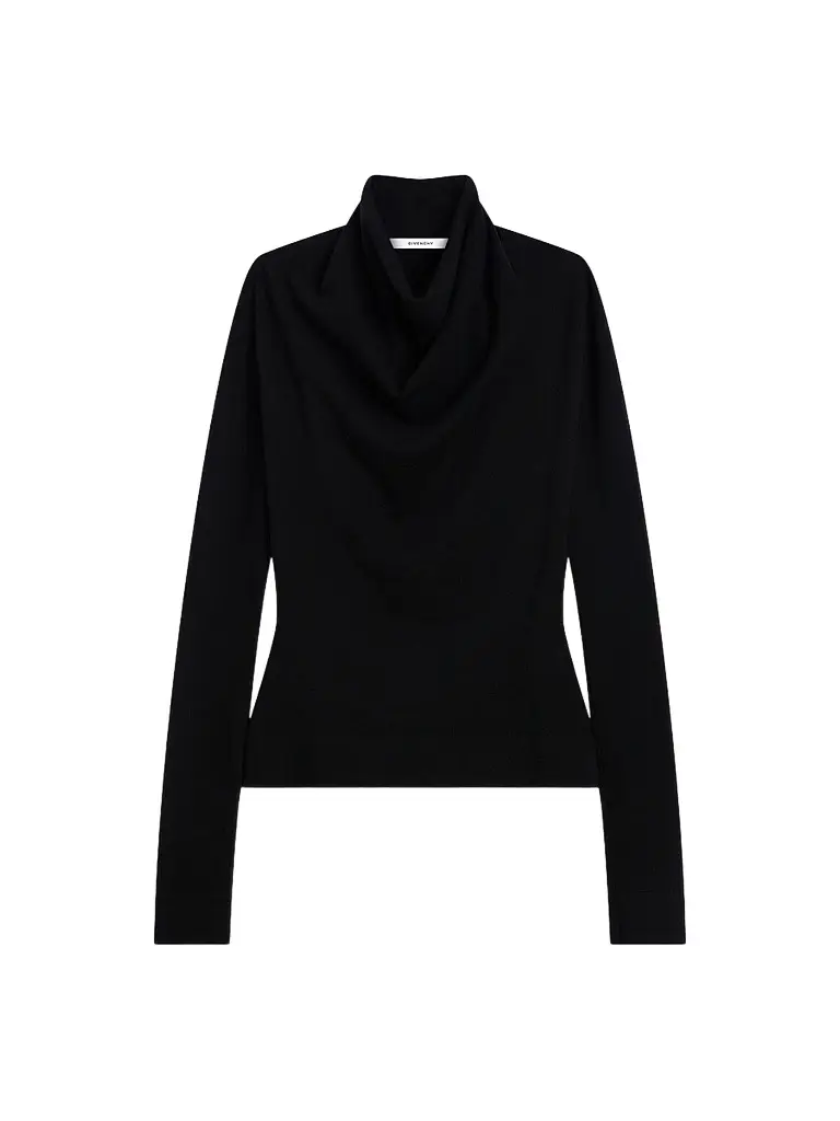 Givenchy Women's Draped Sweater in Wool - Black