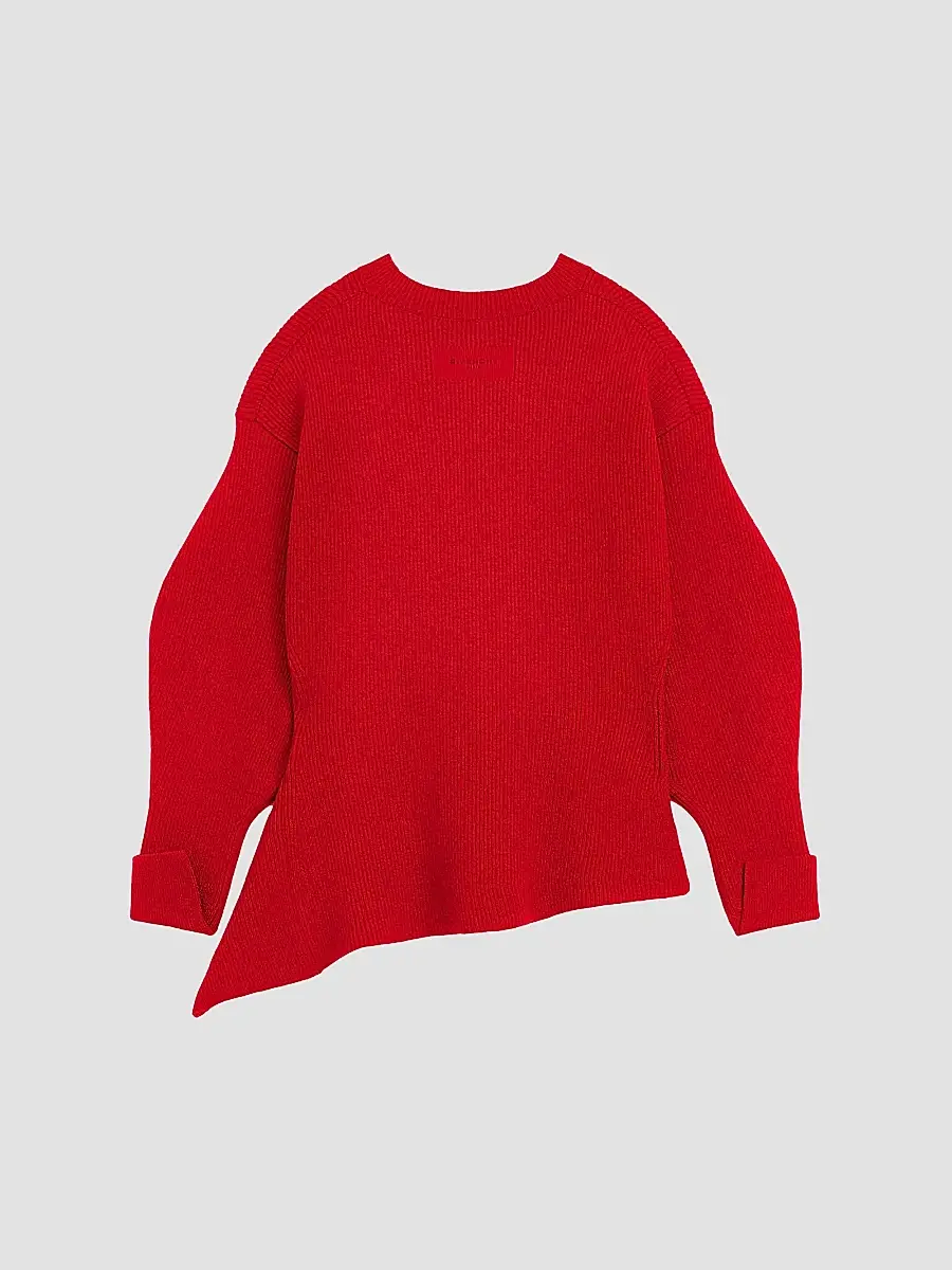 Givenchy Women's Asymmetric Sweater in Wool and Cashmere - Red | Thumbnail 2