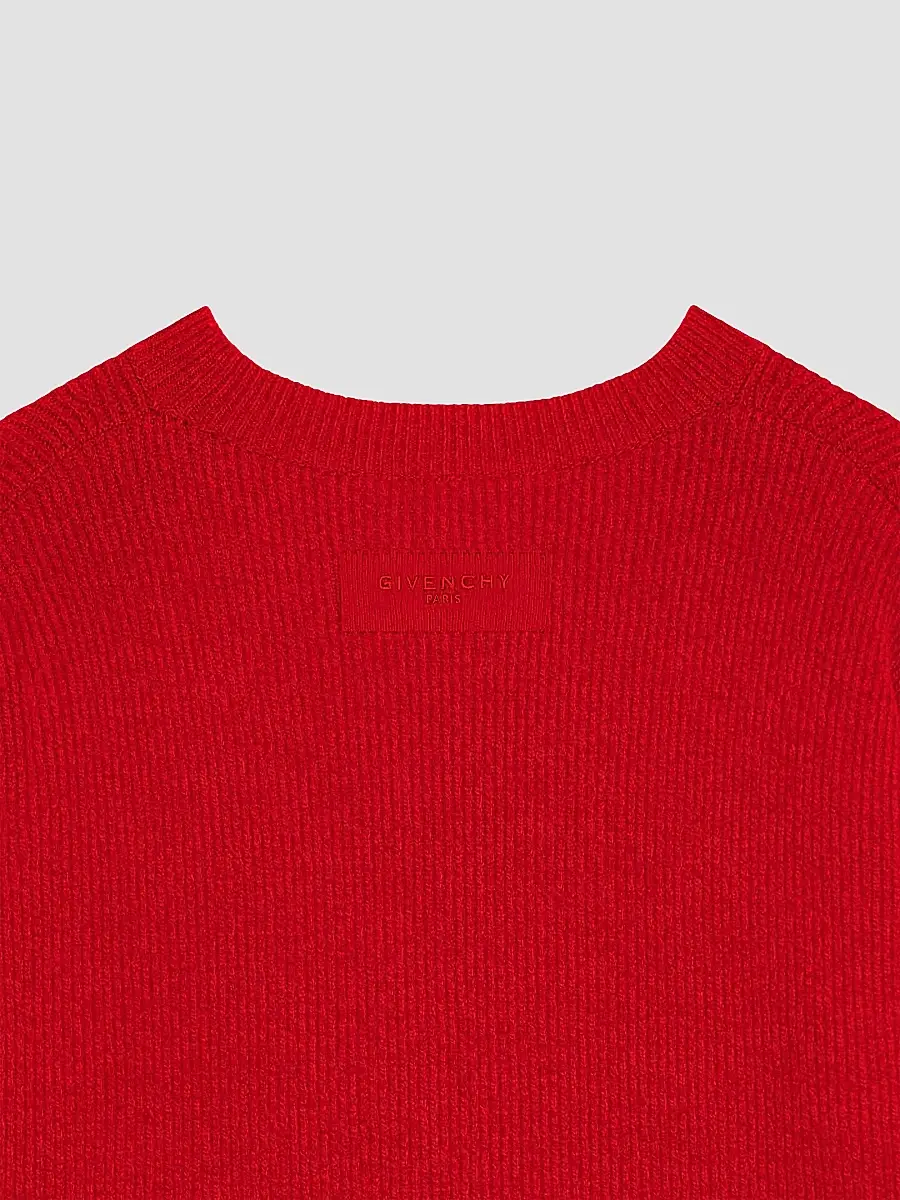 Givenchy Women's Asymmetric Sweater in Wool and Cashmere - Red | Thumbnail 4