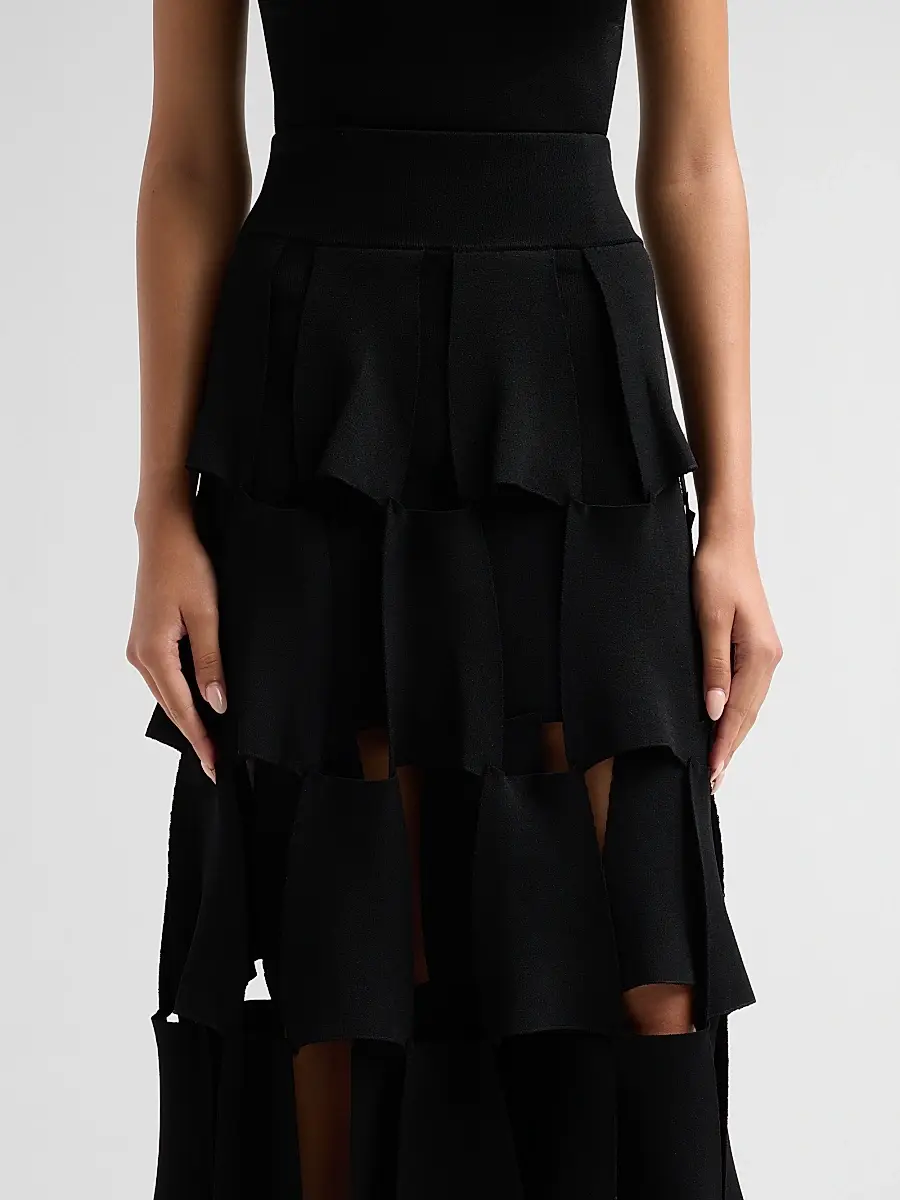 A.W.A.K.E. MODE A. W.A. K.E. MODE Women's Knitted Multi-Trapeze Maxi Skirt | Thumbnail 5 A.W.A.K.E. MODE A. W.A. K.E. MODE Women's Knitted Multi-Trapeze Maxi Skirt | Thumbnail 5