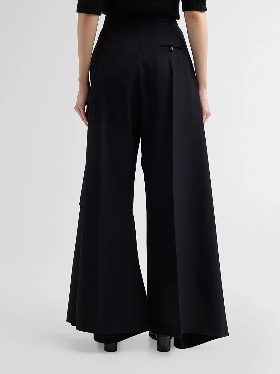 A.W.A.K.E. MODE A. W.A. K.E. MODE Women's Draped Wool Slit Knee Pants | Thumbnail 3 A.W.A.K.E. MODE A. W.A. K.E. MODE Women's Draped Wool Slit Knee Pants | Thumbnail 3