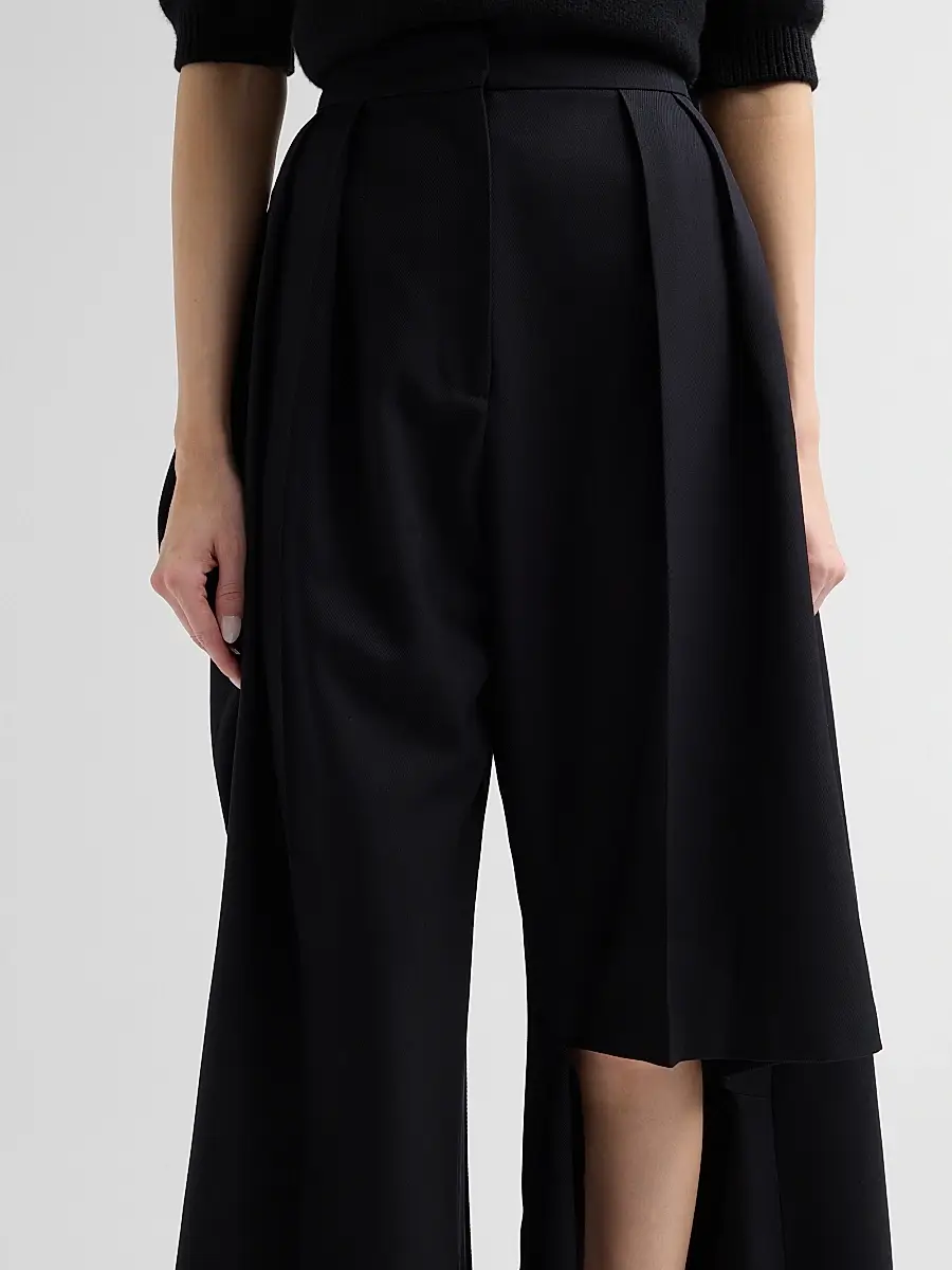 A.W.A.K.E. MODE A. W.A. K.E. MODE Women's Draped Wool Slit Knee Pants | Thumbnail 5 A.W.A.K.E. MODE A. W.A. K.E. MODE Women's Draped Wool Slit Knee Pants | Thumbnail 5