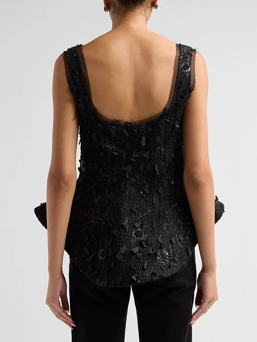 A.W.A.K.E. MODE A. W.A. K.E. MODE Women's Basque Embellished Ballerina Top | Thumbnail 3 A.W.A.K.E. MODE A. W.A. K.E. MODE Women's Basque Embellished Ballerina Top | Thumbnail 3