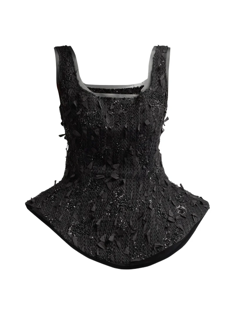 A.W.A.K.E. MODE A. W.A. K.E. MODE Women's Basque Embellished Ballerina Top