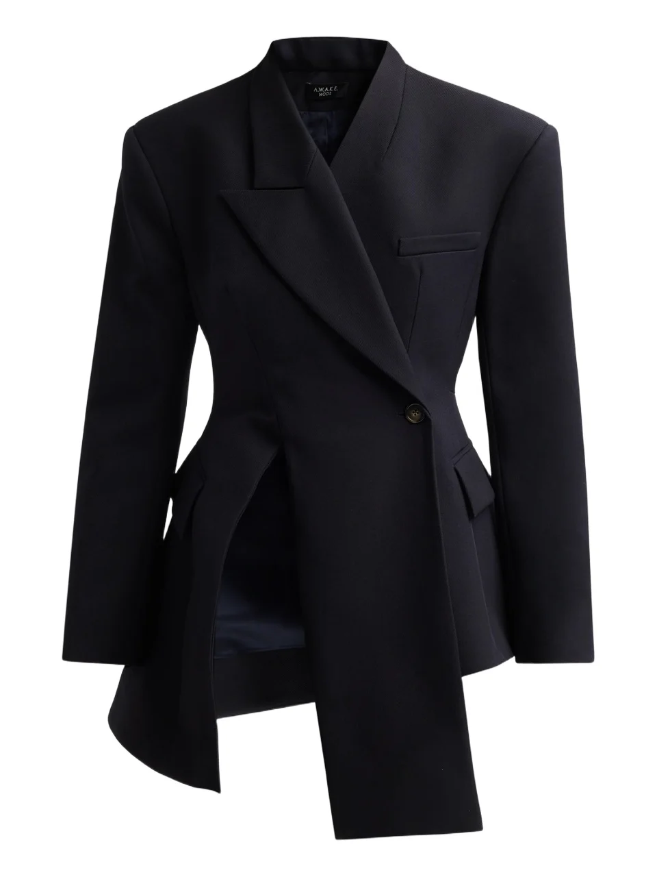 A. W.A. K.E. MODE Women's Asymmetric Volume-Contrast Jacket A. W.A. K.E. MODE Women's Asymmetric Volume-Contrast Jacket