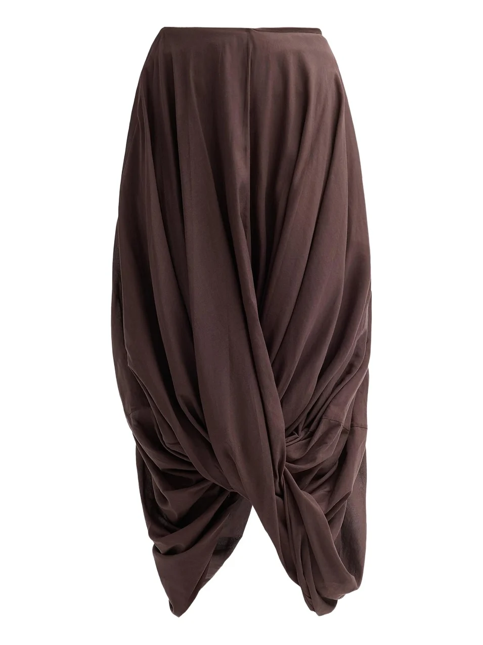 Women's Cocoon Drape Cotton-Blend Midi Skirt