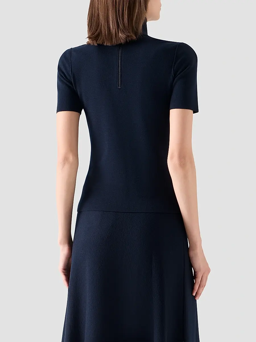Akris punto Women's Stretch Wool Mock Turtleneck Top | Thumbnail 3